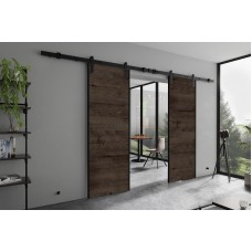 Dubultās bīdāmās durvis AURA DUO Loft R, tumšais ozols